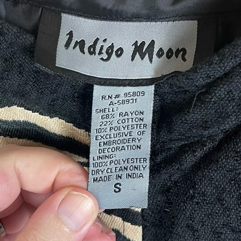 Indigo Moon Patchwork Jacket Women’s Size Small M… - image 5